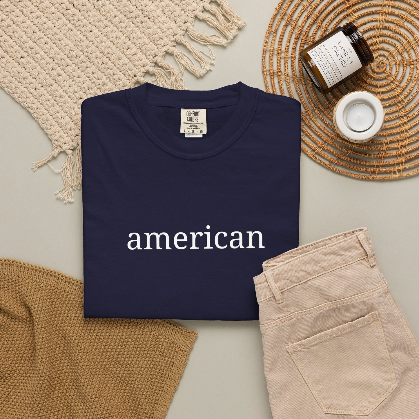 American Minimalist Comfort Colors Shirt | Patriotic Graphic Tee