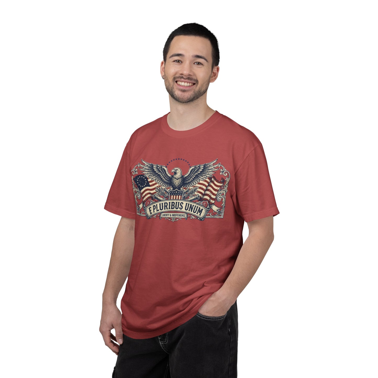 E Pluribus Unum Flag Red White Blue Tee | Comfort Colors Shirt