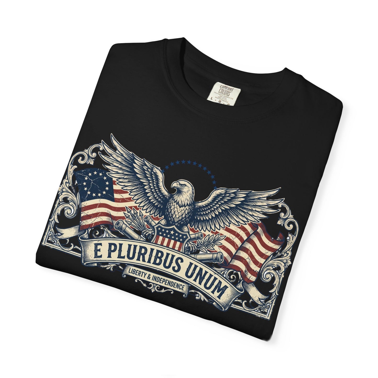 E Pluribus Unum Flag Red White Blue Tee | Comfort Colors Shirt