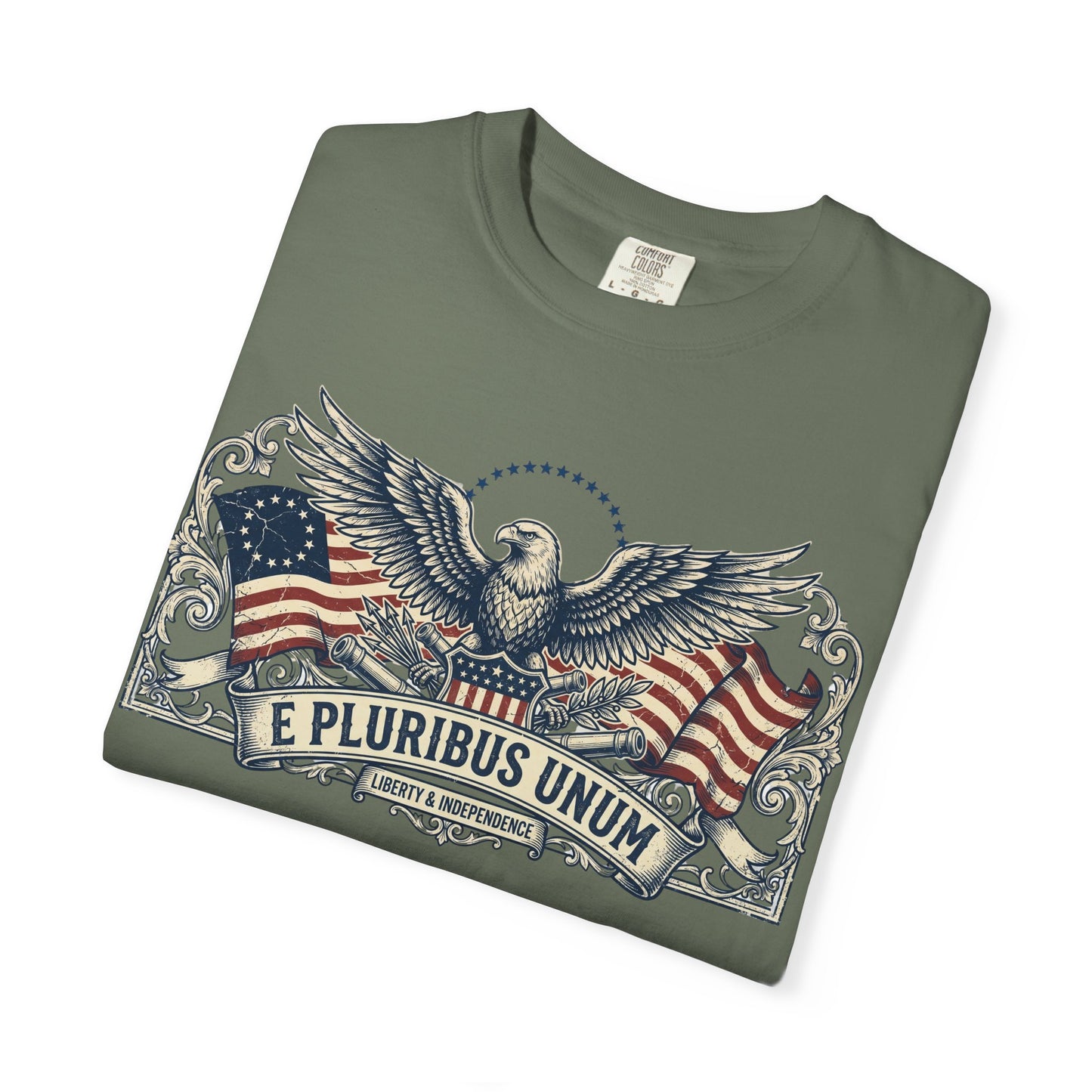 E Pluribus Unum Flag Red White Blue Tee | Comfort Colors Shirt