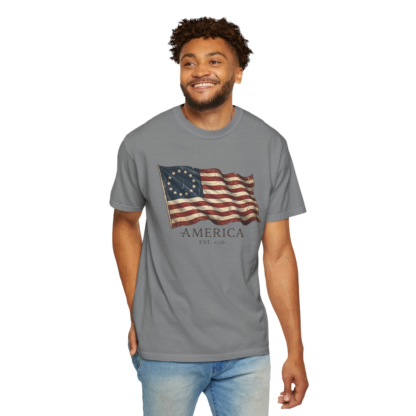 Founders Flag Comfort Colors Tank | America 250 Patriotic Tee