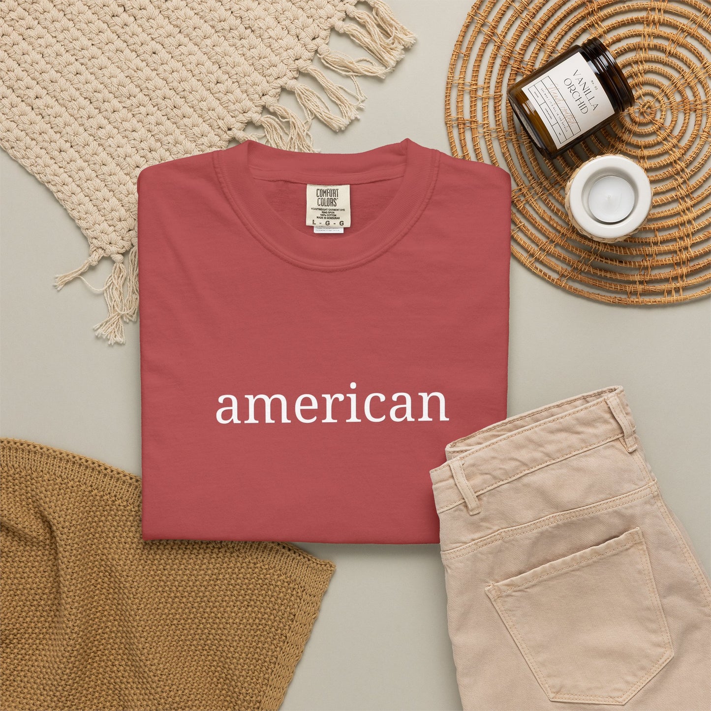 American Minimalist Comfort Colors Shirt | Patriotic Graphic Tee
